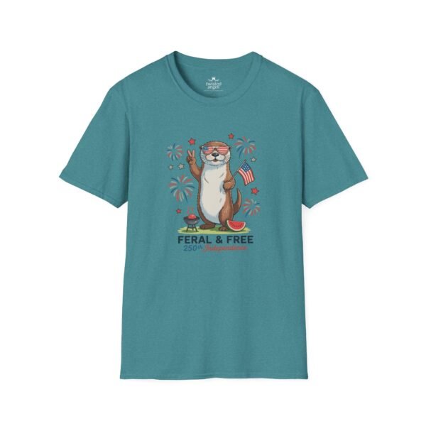 Patriotic Otter T-Shirt — "Feral & Free" Cute 4th of July Graphic Tee