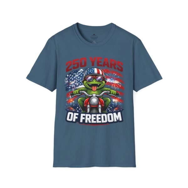 13730352719569725622_2048.jpeg 250 Years of Freedom Motorcycle Frog T-Shirt — Patriotic 4th of July Tee