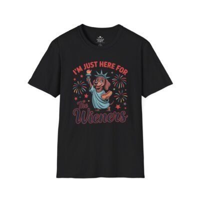 'I'm Just Here for the Wieners' Dachshund Patriotic T-Shirt