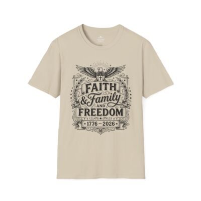Faith, Family & Freedom 1776-2026 T-Shirt — Patriotic Vintage Eagle Tee