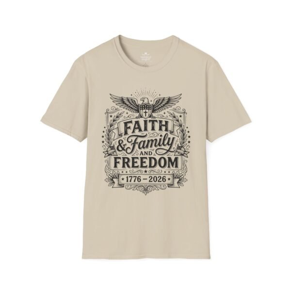 Faith, Family & Freedom 1776-2026 T-Shirt — Patriotic Vintage Eagle Tee
