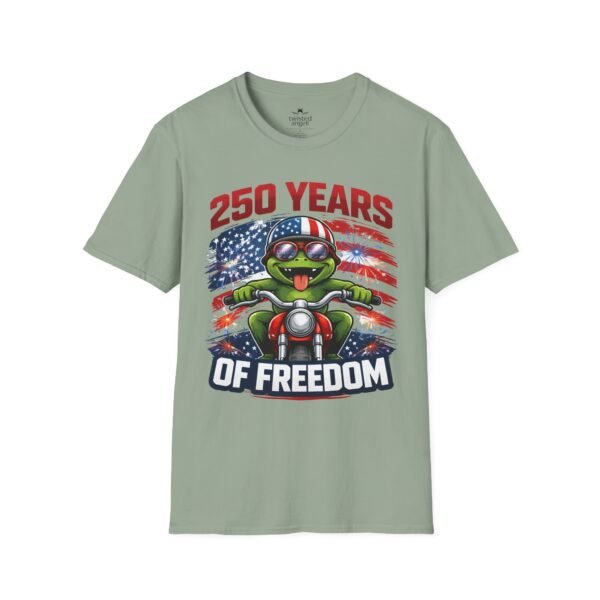 14809153293575687950_2048.jpeg 250 Years of Freedom Motorcycle Frog T-Shirt — Patriotic 4th of July Tee