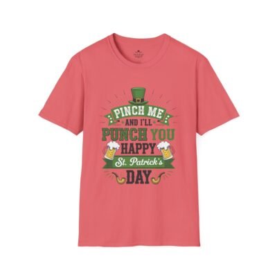 St. Patrick's Day Tee - "Pinch Me and I'll Punch You Happy" Funny Irish Drinking Shirt