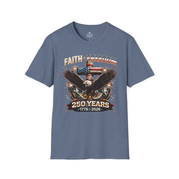 250 Years Faith & Freedom Eagle T-Shirt — 1776–2026 Patriotic American Anniversary Tee