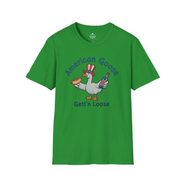 15207436045768307929_2048.jpeg Patriotic American Goose 'Gett'n Loose' T-Shirt
