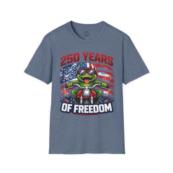 15238561730909311494_2048.jpeg 250 Years of Freedom Motorcycle Frog T-Shirt — Patriotic 4th of July Tee