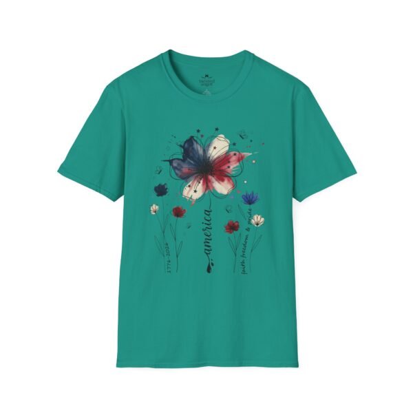 15257183024663958417_2048.jpeg Patriotic Boho Watercolor Flower T‑Shirt — America Floral Graphic Tee