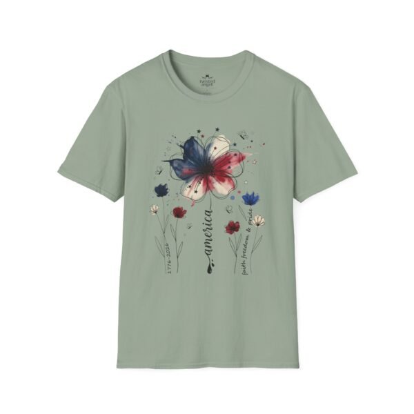 15288901338315697771_2048.jpeg Patriotic Boho Watercolor Flower T‑Shirt — America Floral Graphic Tee