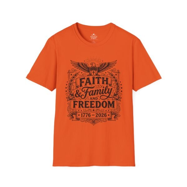 Faith, Family & Freedom 1776-2026 T-Shirt — Patriotic Vintage Eagle Tee