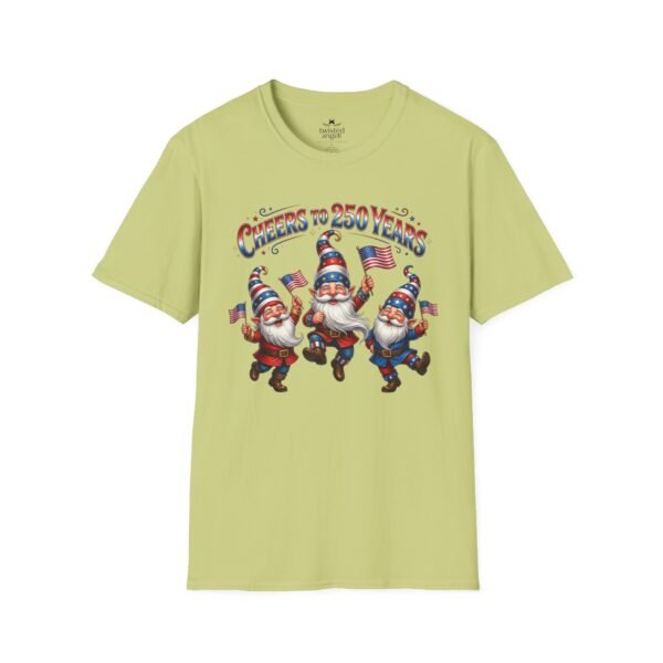 15588001034340676032_2048.jpeg Patriotic Gnomes T-Shirt — "Cheers to 250 Years" Vintage 4th of July Graphic Tee