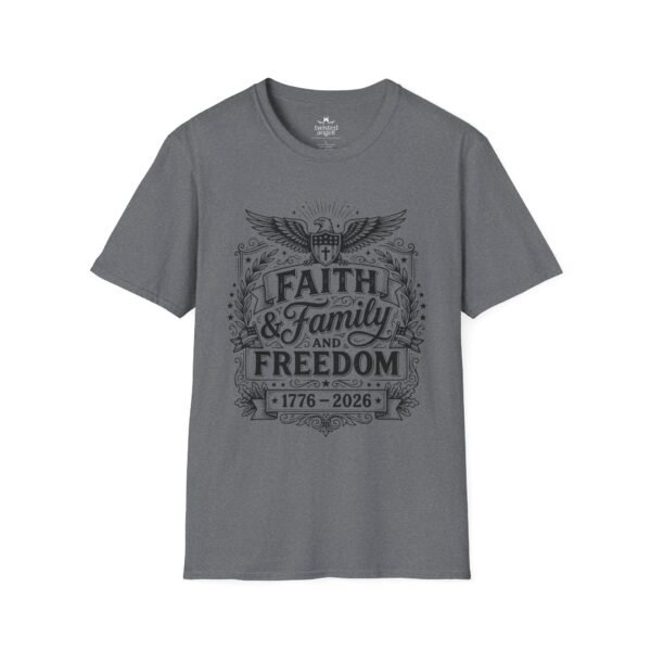 Faith, Family & Freedom 1776-2026 T-Shirt — Patriotic Vintage Eagle Tee