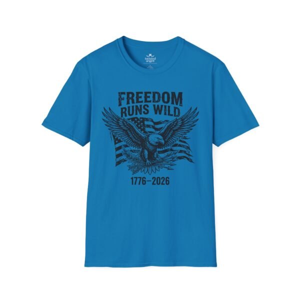 Freedom Runs Wild Eagle T-Shirt — 1776–2026 Patriotic Vintage Tee