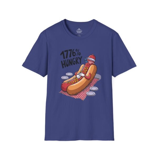 15967765823501081950_2048.jpeg 1776% Hungry Hot Dog T-Shirt — Funny Patriotic BBQ Grill Tee