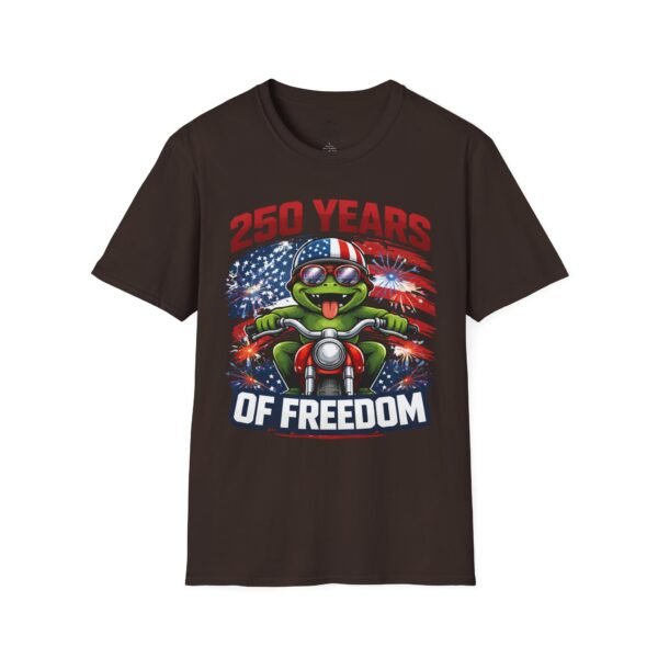 15973633937032748328_2048.jpeg 250 Years of Freedom Motorcycle Frog T-Shirt — Patriotic 4th of July Tee