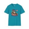 Patriotic Raccoon Pool Float T-Shirt — Cute 4th of July American Flag Tee