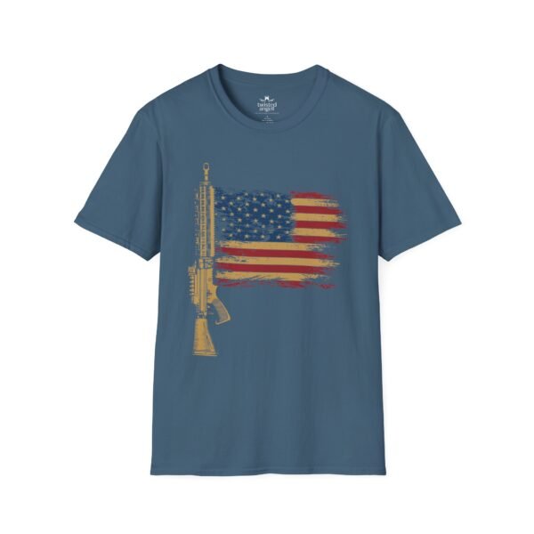 16278528399593043469_2048-1.jpeg AR-15 American Flag T-Shirt — Patriotic Rifle Graphic Tee