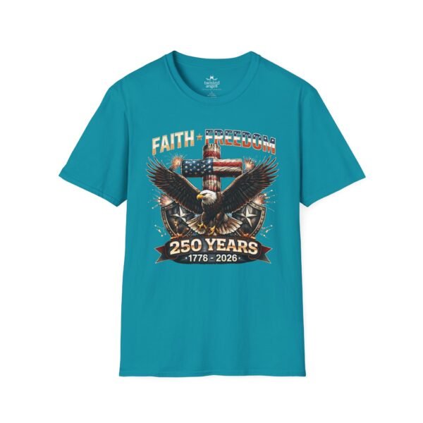 250 Years Faith & Freedom Eagle T-Shirt — 1776–2026 Patriotic American Anniversary Tee