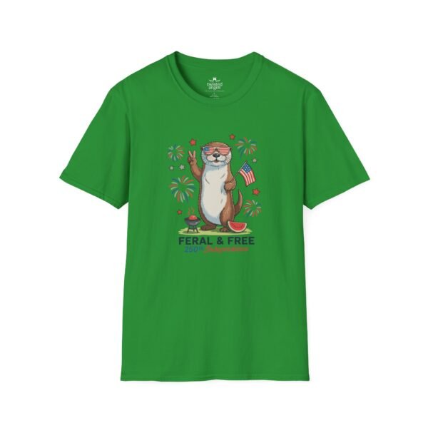 Patriotic Otter T-Shirt — "Feral & Free" Cute 4th of July Graphic Tee