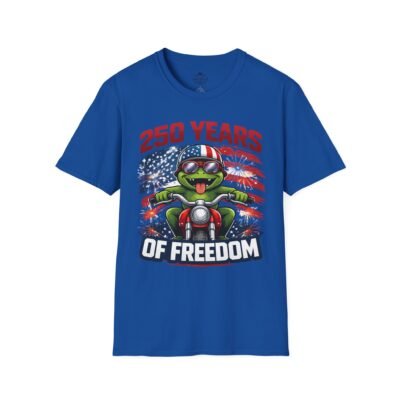 250 Years of Freedom Motorcycle Frog T-Shirt — Patriotic 4th of July Tee