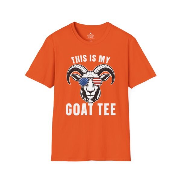 16498054990588800982_2048.jpeg This Is My Goat Tee T-Shirt – American Flag Sunglasses Graphic
