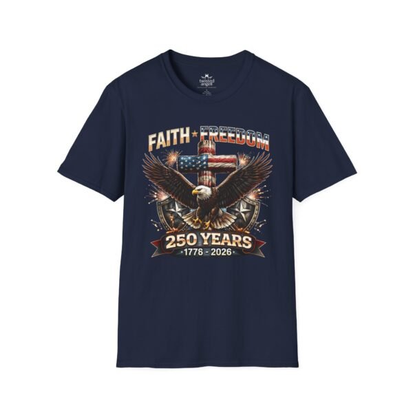 250 Years Faith & Freedom Eagle T-Shirt — 1776–2026 Patriotic American Anniversary Tee