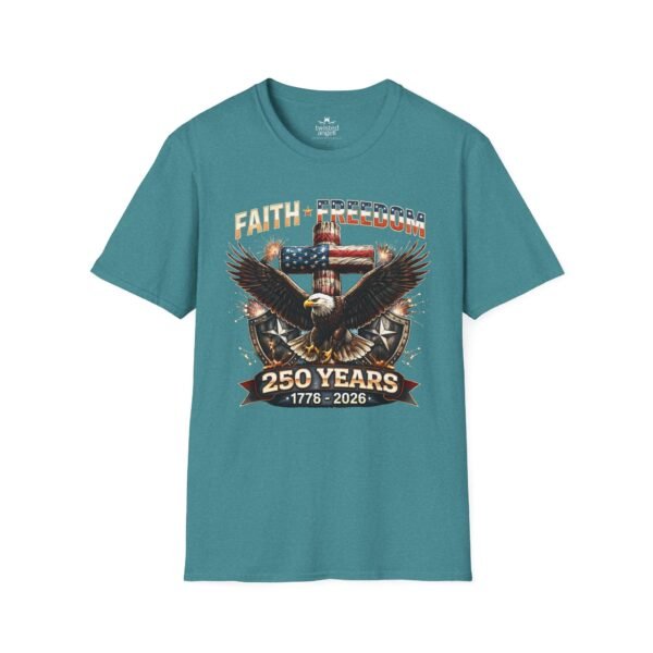 250 Years Faith & Freedom Eagle T-Shirt — 1776–2026 Patriotic American Anniversary Tee