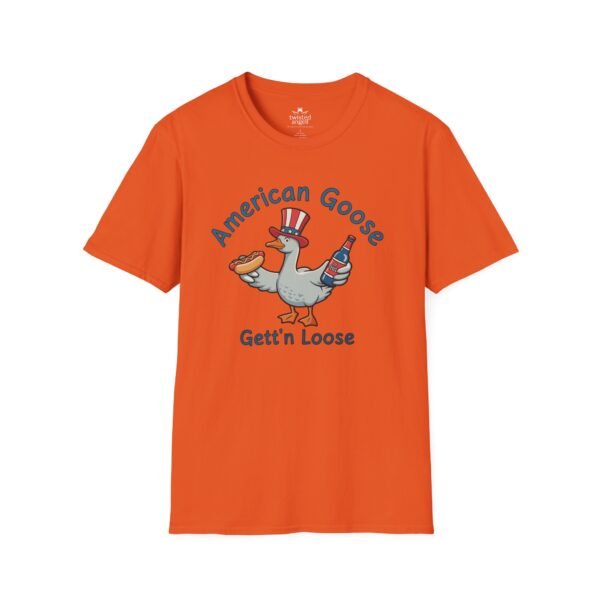 17185381984611768624_2048.jpeg Patriotic American Goose 'Gett'n Loose' T-Shirt