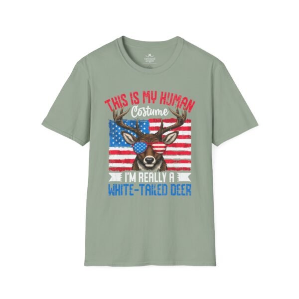 17201038921779749320_2048.jpeg White-Tailed Deer Costume T-Shirt — “This Is My Human Costume” Patriotic Deer Tee