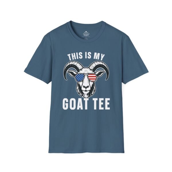 17289174317684982501_2048.jpeg This Is My Goat Tee T-Shirt – American Flag Sunglasses Graphic