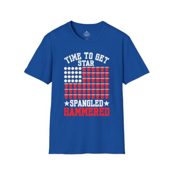 17539477402711151947_2048.jpeg Spangled Hammered T-Shirt – 'Time to Get Star Spangled Hammered' Patriotic Beer Flag Tee