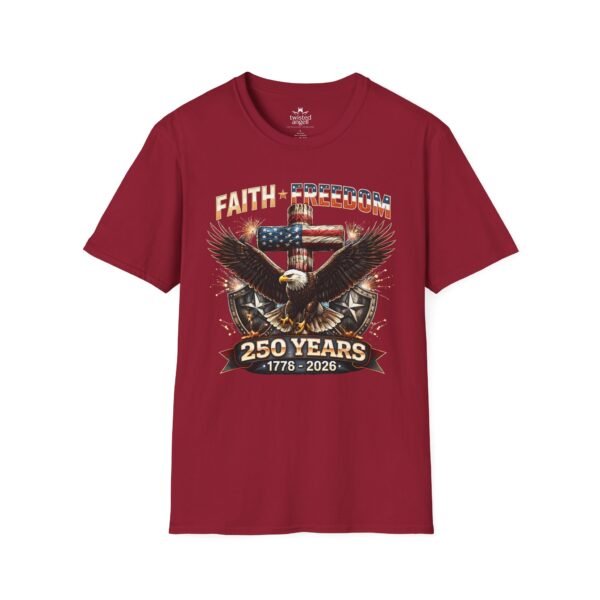 250 Years Faith & Freedom Eagle T-Shirt — 1776–2026 Patriotic American Anniversary Tee