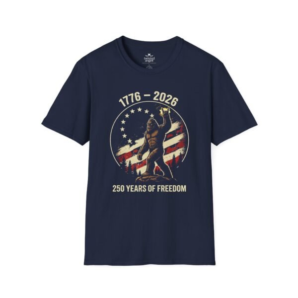 1776–2026 250 Years of Freedom T-Shirt — Patriotic American Flag Bigfoot Design