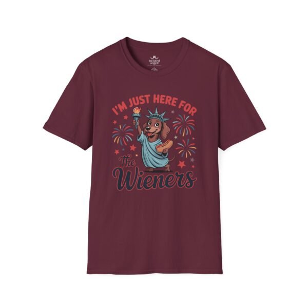 'I'm Just Here for the Wieners' Dachshund Patriotic T-Shirt