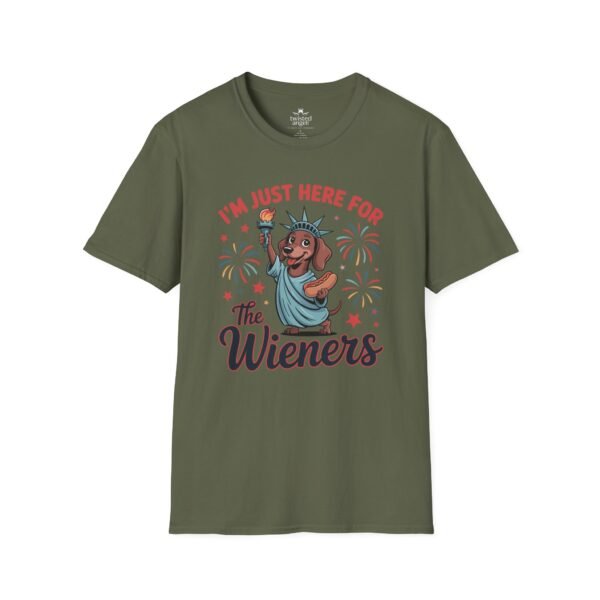 'I'm Just Here for the Wieners' Dachshund Patriotic T-Shirt