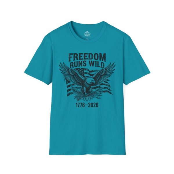 Freedom Runs Wild Eagle T-Shirt — 1776–2026 Patriotic Vintage Tee
