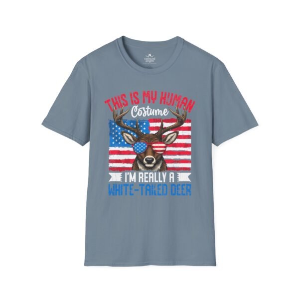 1958257873338849052_2048.jpeg White-Tailed Deer Costume T-Shirt — “This Is My Human Costume” Patriotic Deer Tee