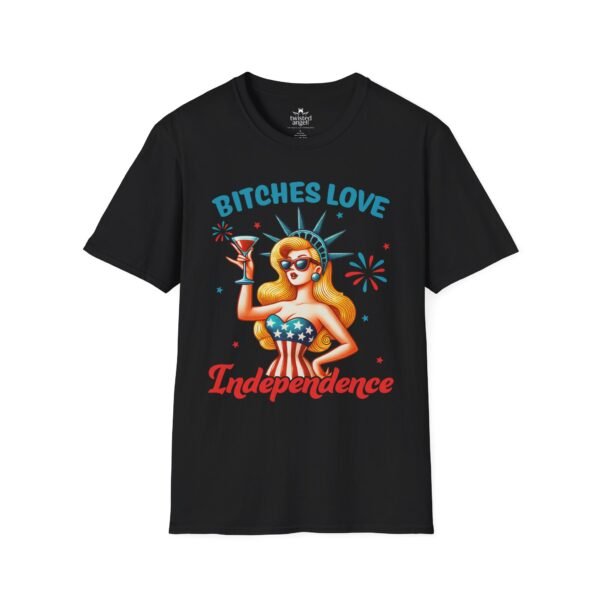 2274621434942933693_2048.jpeg Independence Pin-Up Tee — "Bitches Love Independence" 4th of July Graphic T-Shirt