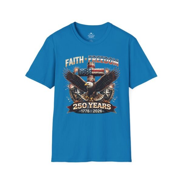 250 Years Faith & Freedom Eagle T-Shirt — 1776–2026 Patriotic American Anniversary Tee