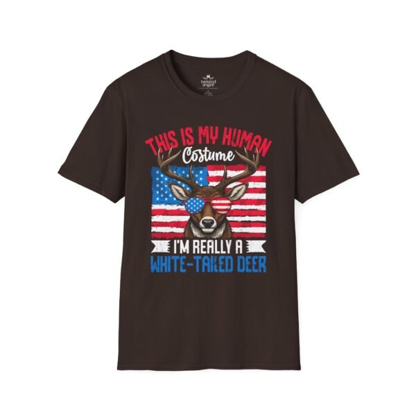 2486636558561732612_2048.jpeg White-Tailed Deer Costume T-Shirt — “This Is My Human Costume” Patriotic Deer Tee