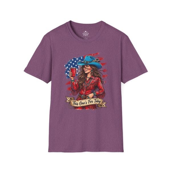 2539998070084009374_2048.jpeg Cowgirl Flag T-Shirt — "This One's For Toby" Patriotic Rodeo Tee