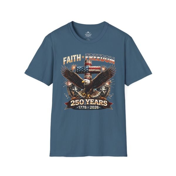 250 Years Faith & Freedom Eagle T-Shirt — 1776–2026 Patriotic American Anniversary Tee