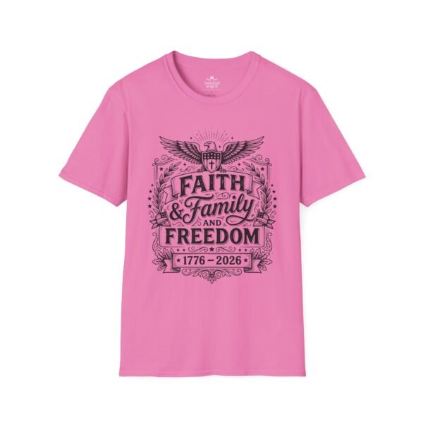 Faith, Family & Freedom 1776-2026 T-Shirt — Patriotic Vintage Eagle Tee