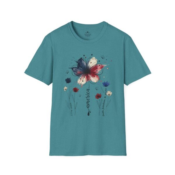 3033193596972949034_2048.jpeg Patriotic Boho Watercolor Flower T‑Shirt — America Floral Graphic Tee