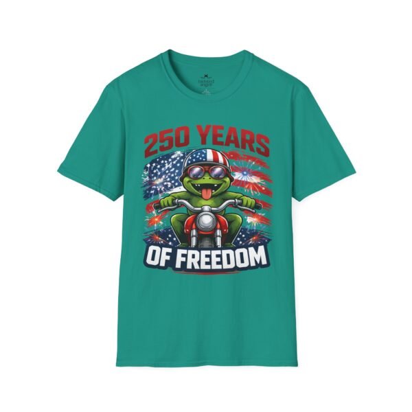 3038170746918328508_2048.jpeg 250 Years of Freedom Motorcycle Frog T-Shirt — Patriotic 4th of July Tee