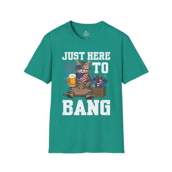 3345153240455445473_2048.jpeg Just Here to Bang T-Shirt — Funny Patriotic Cat Beer 4th of July Tee