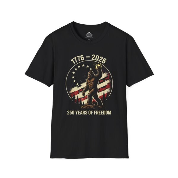 1776–2026 250 Years of Freedom T-Shirt — Patriotic American Flag Bigfoot Design