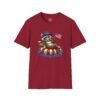 Patriotic Raccoon Pool Float T-Shirt — Cute 4th of July American Flag Tee