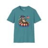 Patriotic Raccoon Pool Float T-Shirt — Cute 4th of July American Flag Tee