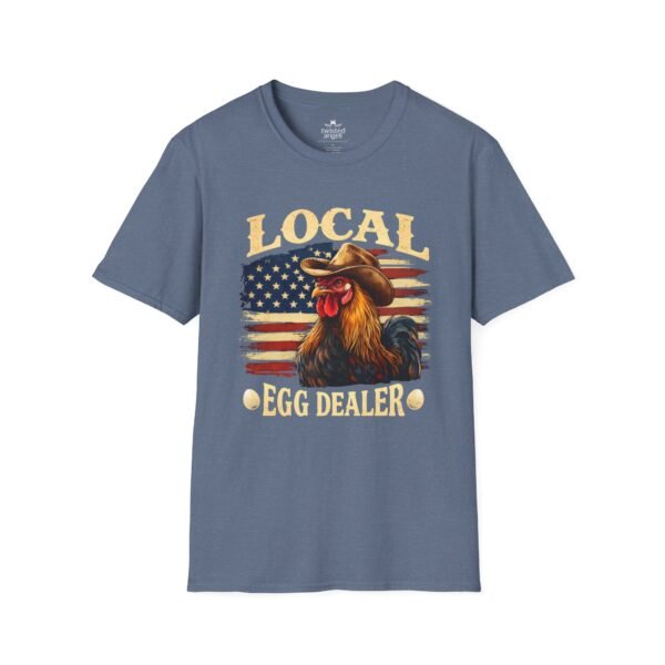 401601531668794589_2048.jpeg Local Egg Dealer T-Shirt — Funny Rooster & American Flag Chicken Farm Tee