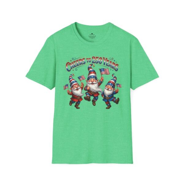 4196055737295281952_2048.jpeg Patriotic Gnomes T-Shirt — "Cheers to 250 Years" Vintage 4th of July Graphic Tee